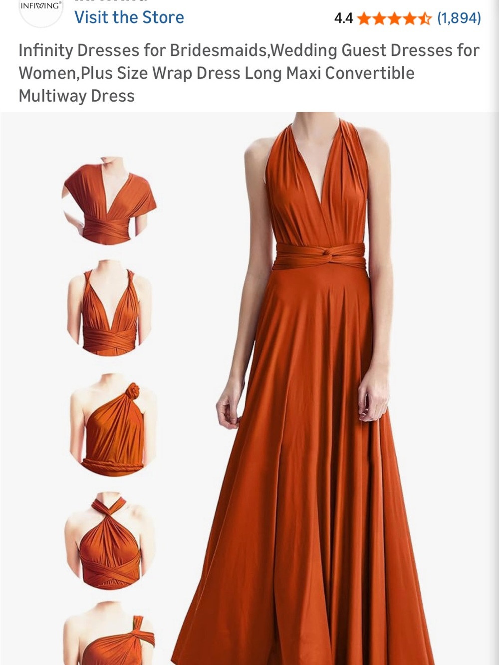 Amazon Women's Multiway Maxi Dress - Rust